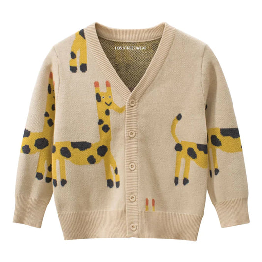 Giraffe toddler cardigan sweater