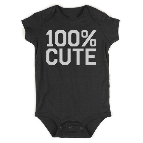 100 Percent Cute Infant Baby Boys Bodysuit Black