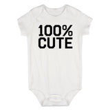 100 Percent Cute Infant Baby Boys Bodysuit White
