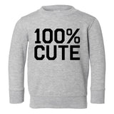 100 Percent Cute Toddler Boys Crewneck Sweatshirt Grey