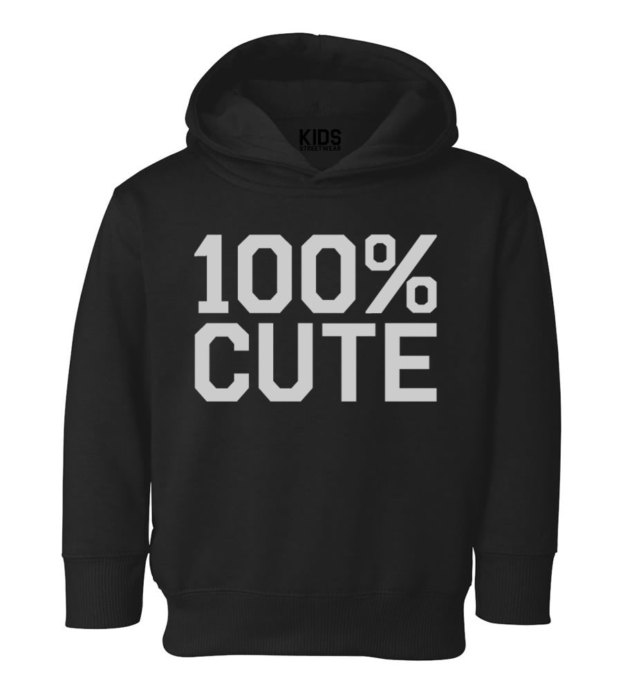 100 Percent Cute Toddler Boys Pullover Hoodie Black