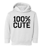 100 Percent Cute Toddler Boys Pullover Hoodie White