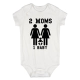 2 Moms 1 Baby Baby Bodysuit One Piece White