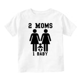 2 Moms 1 Baby Baby Toddler Short Sleeve T-Shirt White