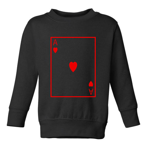 Ace Of Hearts Toddler Boys Crewneck Sweatshirt Black