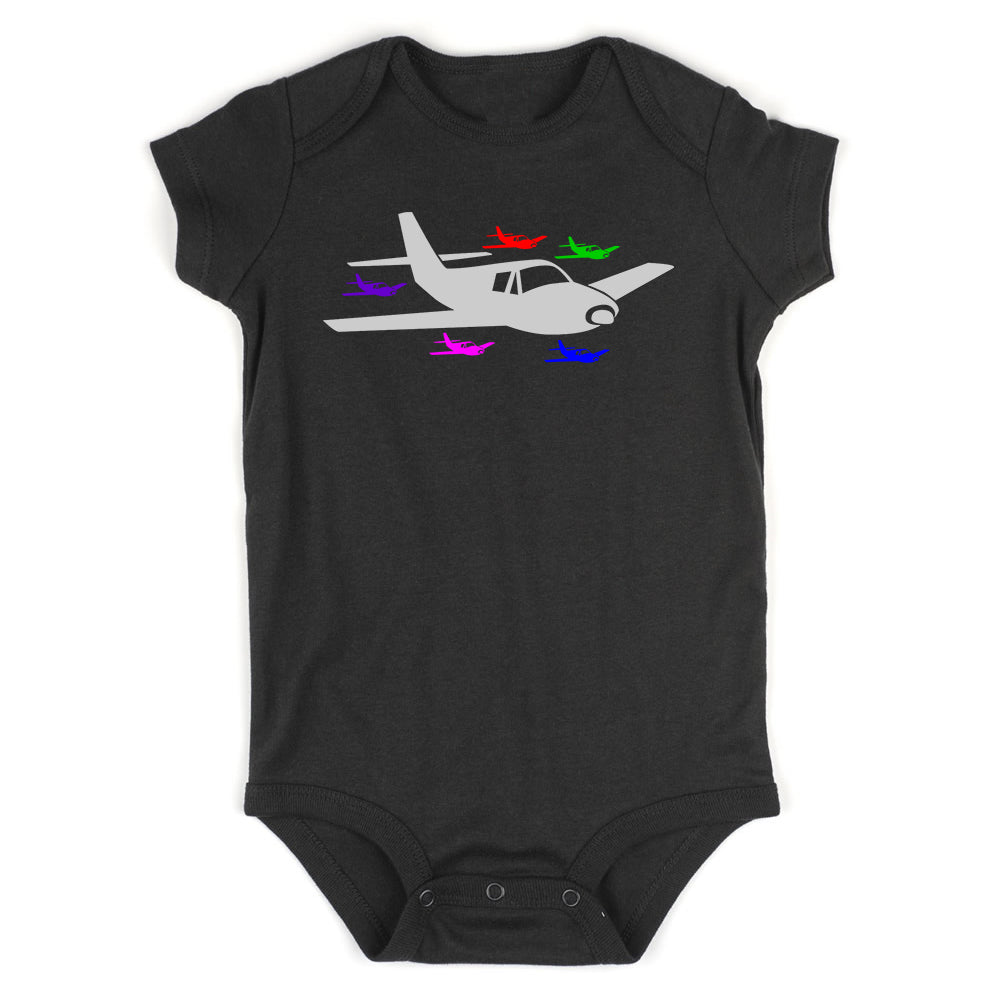Airplane Birthday Infant Baby Boys Bodysuit Black