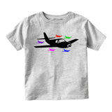 Airplane Birthday Infant Baby Boys Short Sleeve T-Shirt Grey