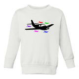 Airplane Birthday Toddler Boys Crewneck Sweatshirt White