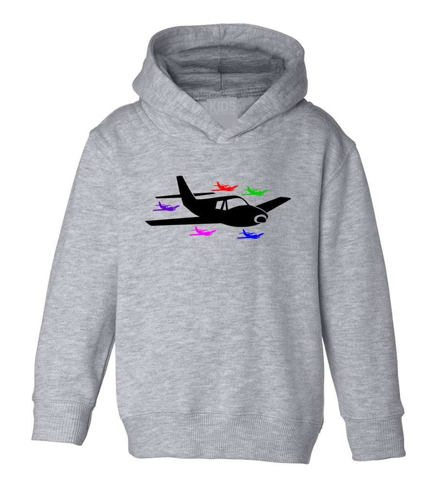 Airplane Birthday Toddler Boys Pullover Hoodie Grey