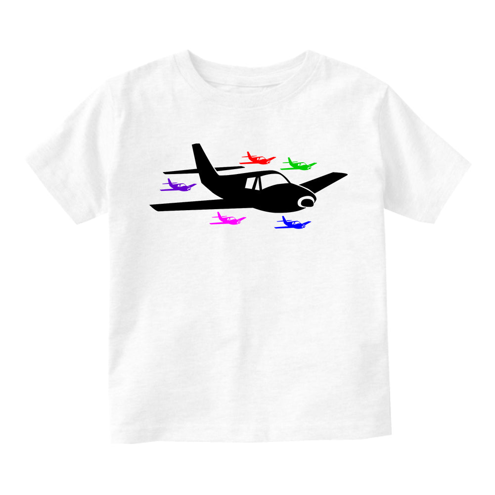 Airplane Birthday Toddler Boys Short Sleeve T-Shirt White