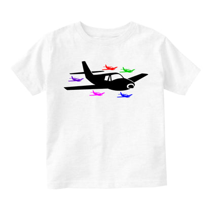 Airplane Birthday Toddler Boys Short Sleeve T-Shirt White