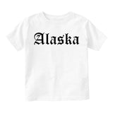 Alaska State Old English Infant Baby Boys Short Sleeve T-Shirt White