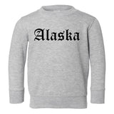 Alaska State Old English Toddler Boys Crewneck Sweatshirt Grey