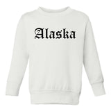 Alaska State Old English Toddler Boys Crewneck Sweatshirt White
