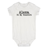 Alexa Do My Homework Funny Infant Baby Boys Bodysuit White