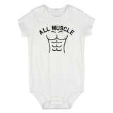 All Muscle Abs Infant Baby Boys Bodysuit White