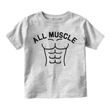 All Muscle Abs Infant Baby Boys Short Sleeve T-Shirt Grey