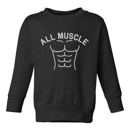 All Muscle Abs Toddler Boys Crewneck Sweatshirt Black