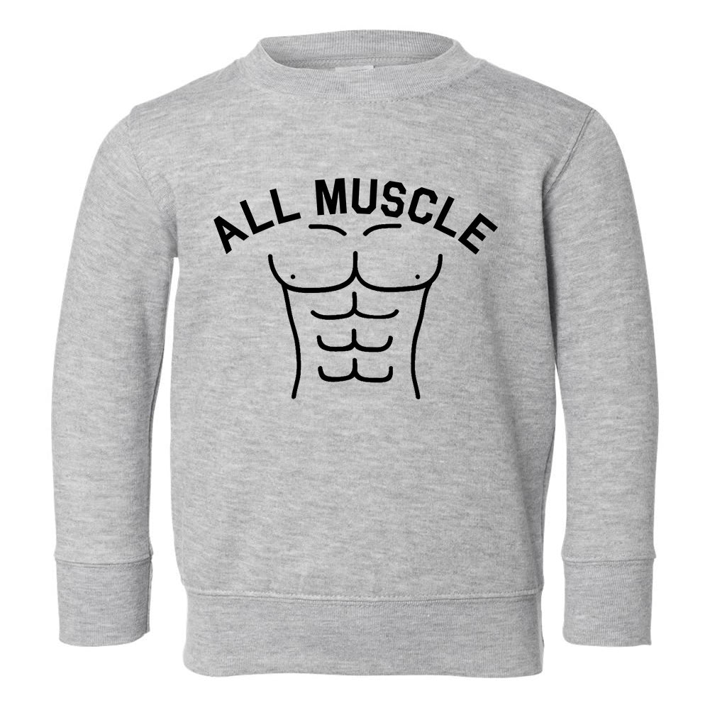 All Muscle Abs Toddler Boys Crewneck Sweatshirt Grey