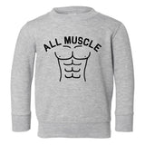 All Muscle Abs Toddler Boys Crewneck Sweatshirt Grey