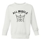 All Muscle Abs Toddler Boys Crewneck Sweatshirt White