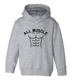 All Muscle Abs Toddler Boys Pullover Hoodie Grey