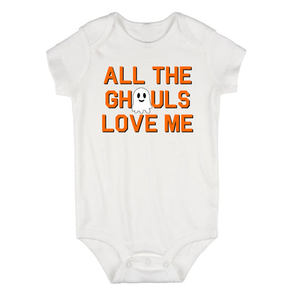 All The Ghouls Love Me Halloween Infant Baby Boys Bodysuit White