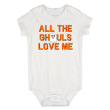 All The Ghouls Love Me Halloween Infant Baby Boys Bodysuit White