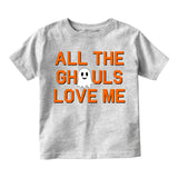 All The Ghouls Love Me Halloween Infant Baby Boys Short Sleeve T-Shirt Grey