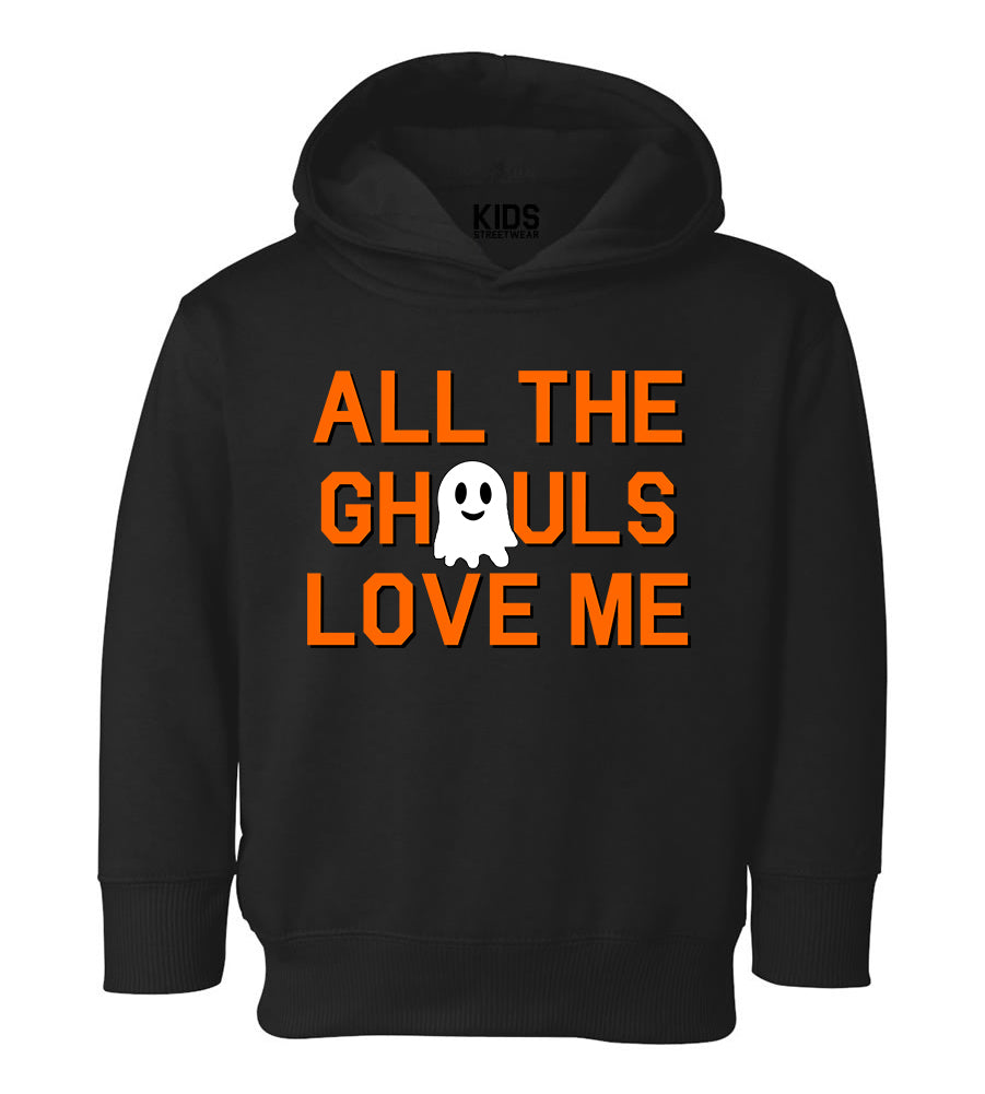 All The Ghouls Love Me Halloween Toddler Boys Pullover Hoodie Black