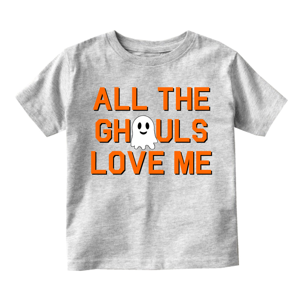 All The Ghouls Love Me Halloween Toddler Boys Short Sleeve T-Shirt Grey