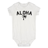 Aloha Palm Tree Infant Baby Boys Bodysuit White