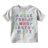 Alphabet ABC Letters Infant Baby Boys Short Sleeve T-Shirt Grey