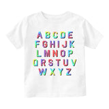 Alphabet ABC Letters Infant Baby Boys Short Sleeve T-Shirt White