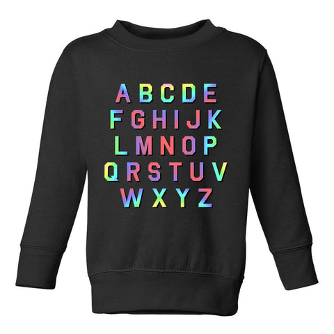 Alphabet ABC Letters Toddler Boys Crewneck Sweatshirt Black