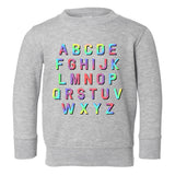 Alphabet ABC Letters Toddler Boys Crewneck Sweatshirt Grey