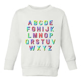 Alphabet ABC Letters Toddler Boys Crewneck Sweatshirt White