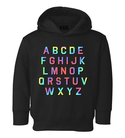 Alphabet ABC Letters Toddler Boys Pullover Hoodie Black