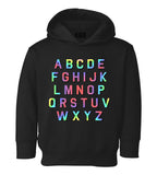 Alphabet ABC Letters Toddler Boys Pullover Hoodie Black