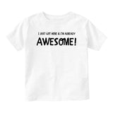 Already Awesomeunfinished Baby Toddler Short Sleeve T-Shirt White