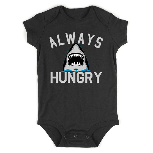 Always Hungry Shark Infant Baby Boys Bodysuit Black