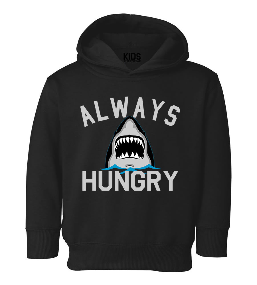 Always Hungry Shark Toddler Boys Pullover Hoodie Black