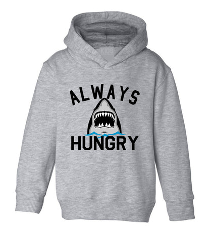 Always Hungry Shark Toddler Boys Pullover Hoodie Grey