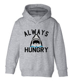 Always Hungry Shark Toddler Boys Pullover Hoodie Grey