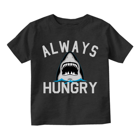 Always Hungry Shark Toddler Boys Short Sleeve T-Shirt Black