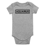 Aquarius Zodiac Sign Infant Baby Boys Bodysuit Grey