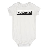 Aquarius Zodiac Sign Infant Baby Boys Bodysuit White