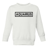 Aquarius Zodiac Sign Toddler Boys Crewneck Sweatshirt White