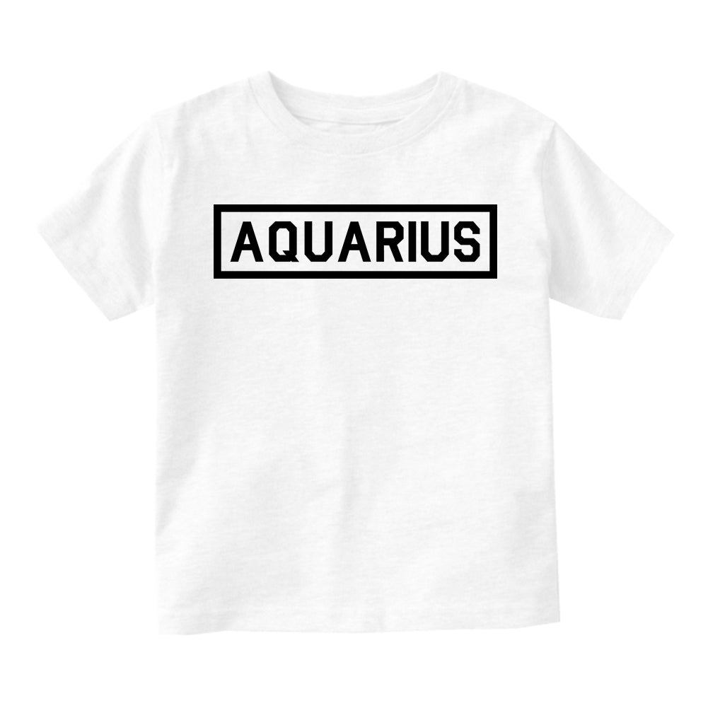 Aquarius Zodiac Sign Toddler Boys Short Sleeve T-Shirt White