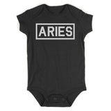 Aries Zodiac Sign Infant Baby Boys Bodysuit Black